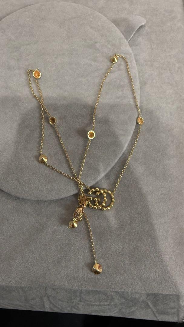 グッチ GUCCI ダブルG ダイヤ ネックレスペンダントGG K18YG 中古
