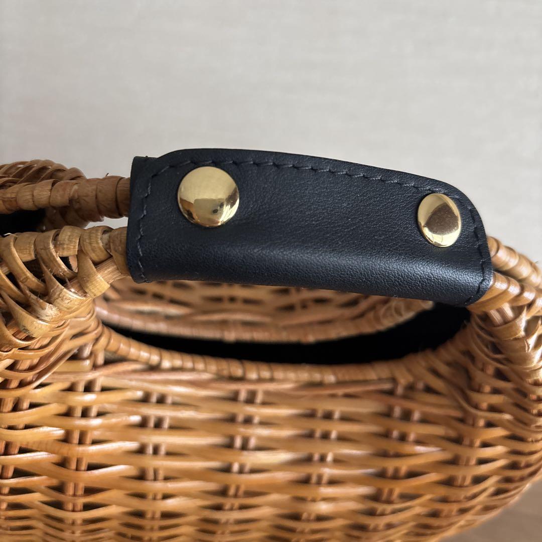 VIOLAd'ORO ヴィオラドーロ　ラタン 丸型ハンドバッグ　ショルダー