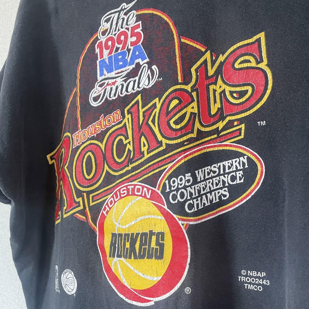90's NBA RocketsヴィンテージTシャツ ブラック XL 1995年