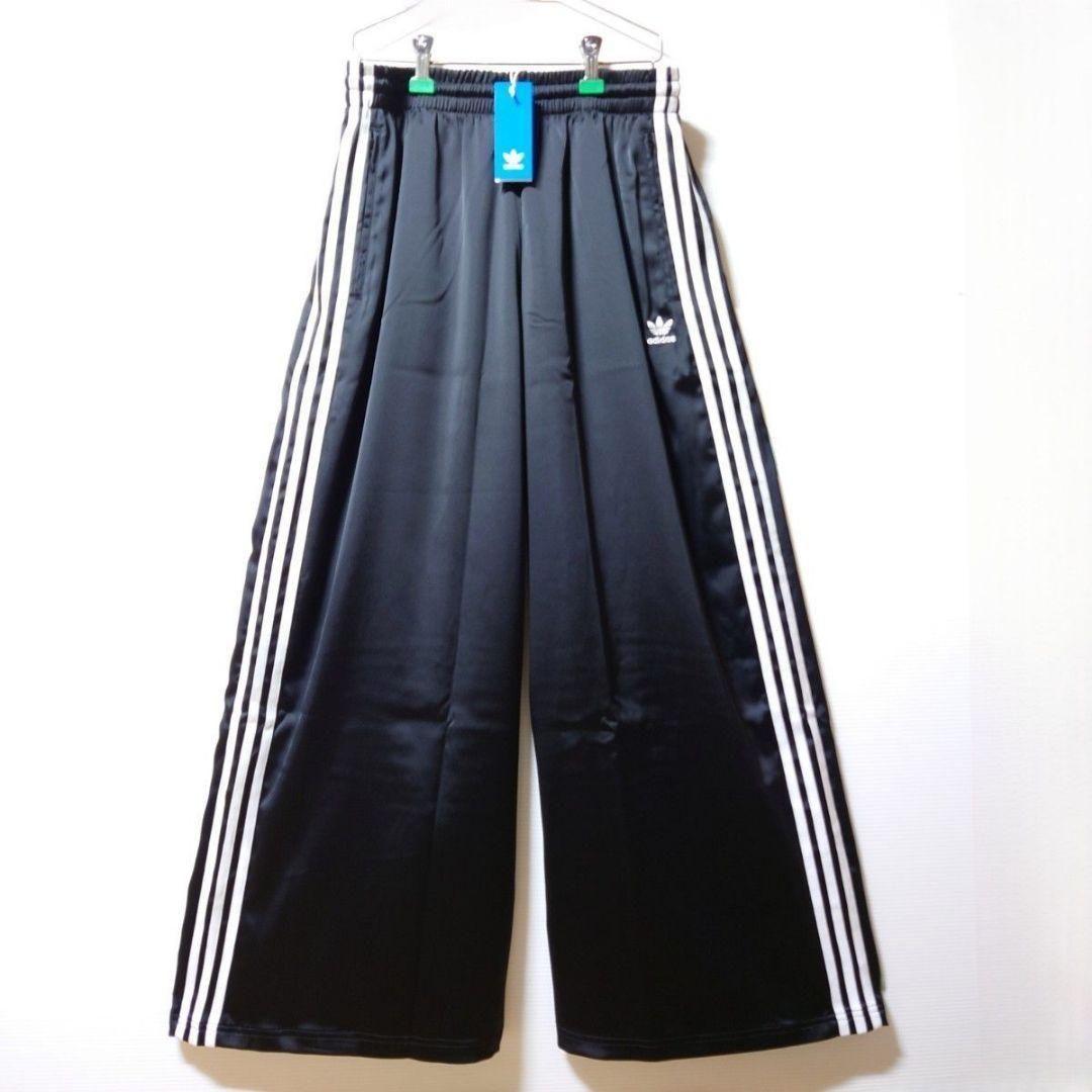 新品★黒3XL★サテンワイドレッグトラックパンツ★男女兼★常田大希★adidas