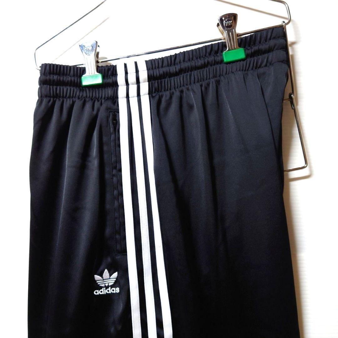 新品★黒3XL★サテンワイドレッグトラックパンツ★男女兼★常田大希★adidas