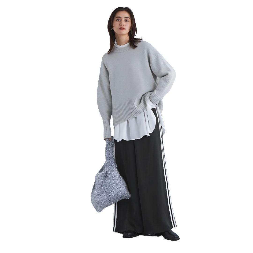 新品★黒3XL★サテンワイドレッグトラックパンツ★男女兼★常田大希★adidas