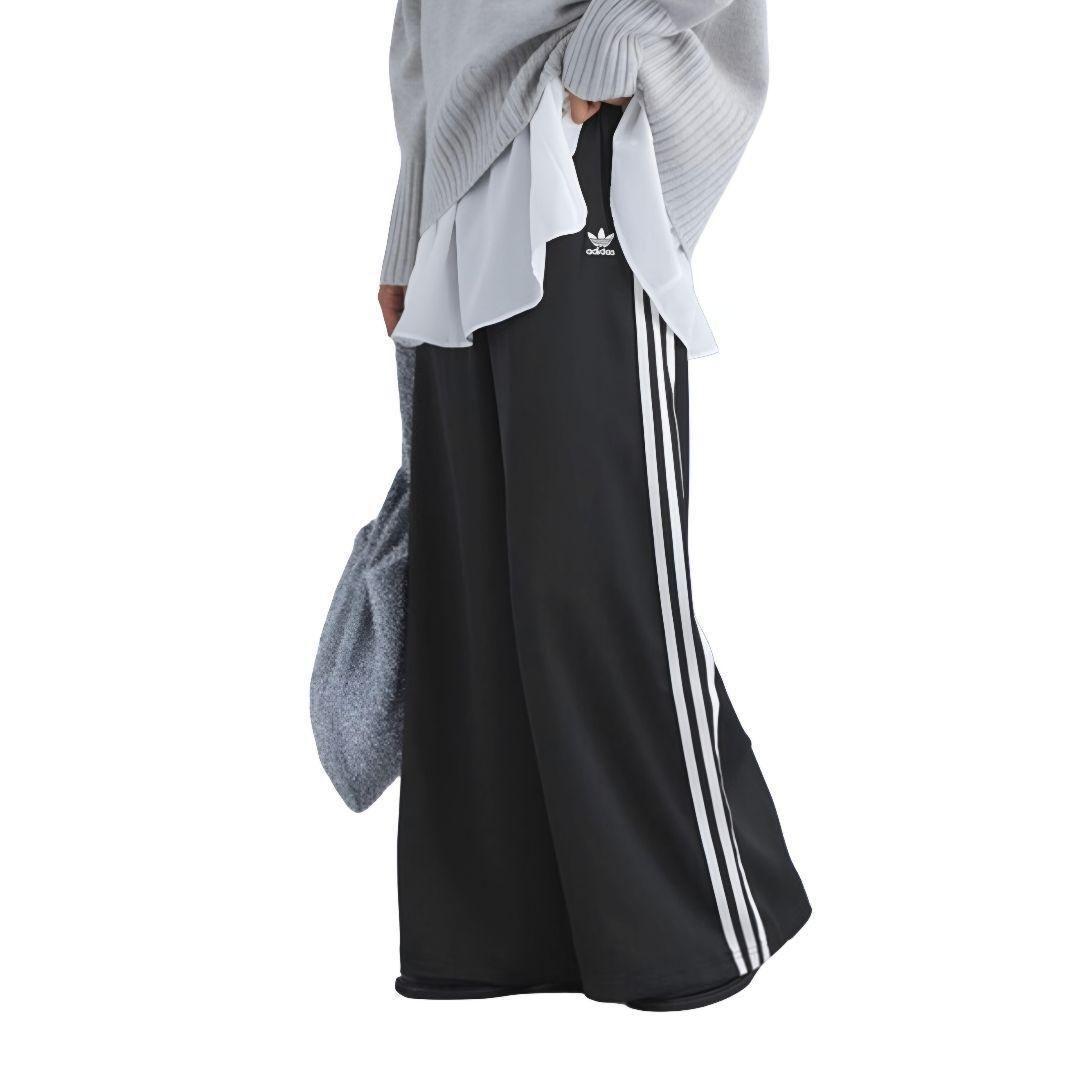 新品★黒3XL★サテンワイドレッグトラックパンツ★男女兼★常田大希★adidas