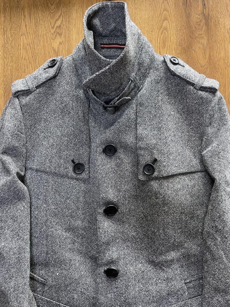 Paul Smith グレー ウール トレンチコート中綿ライナー付きコート