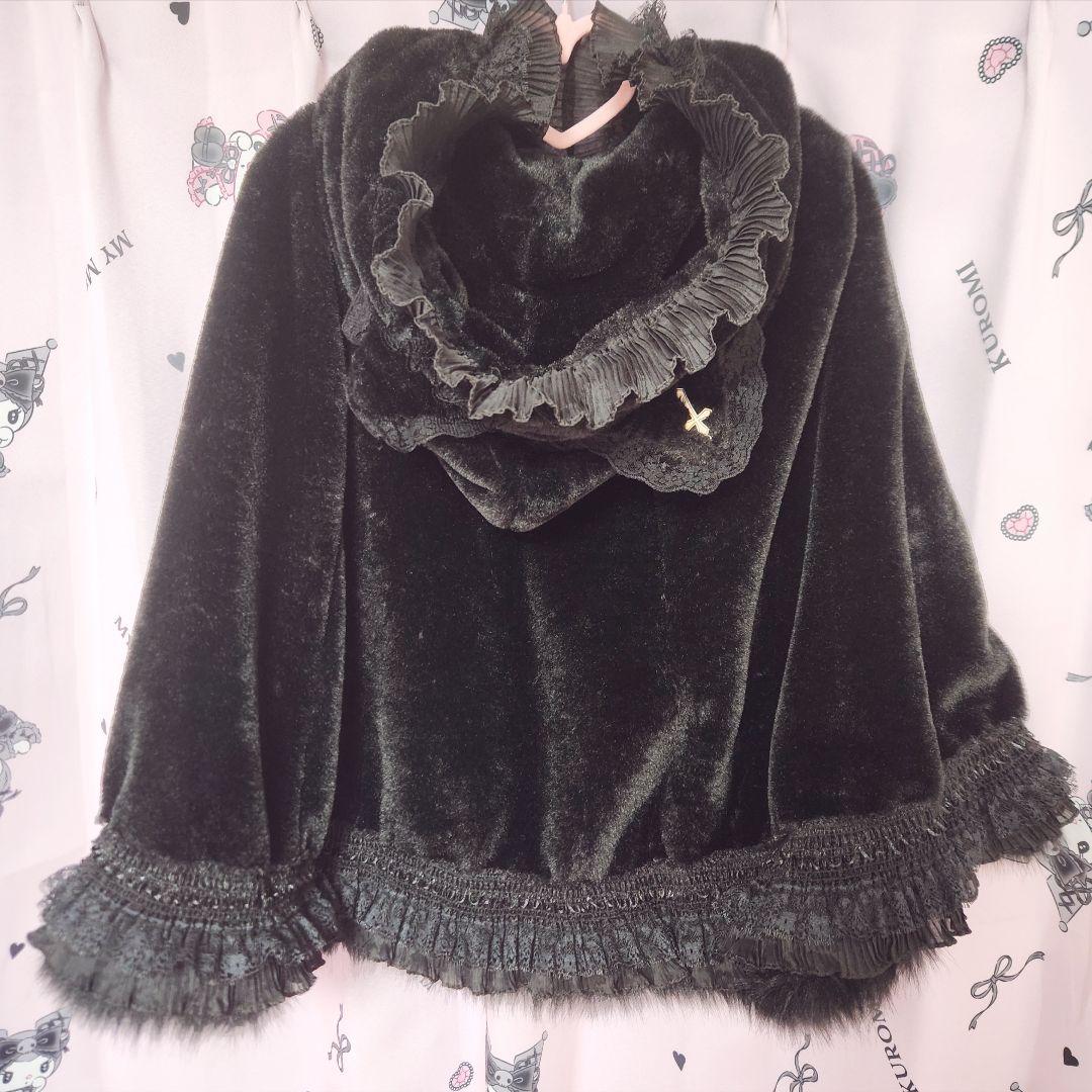 バーゲン通販。 Belchic 猫耳レースゴシックフーディープラッシュファーマントFREE SIZE