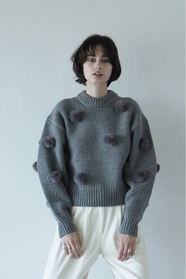 【新品】FUR DOT KNIT TOPS クラネ CLANE ぽんぽんニット 新品】FUR DOT KNIT TOPS クラネ CLANE ぽんぽんニット