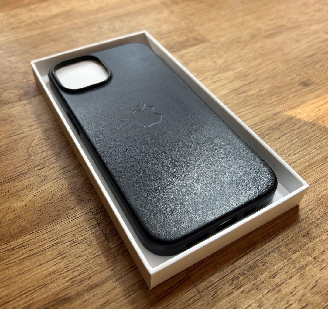 【美品】iPhone14 レザーケース/ミッドナイト【純正】