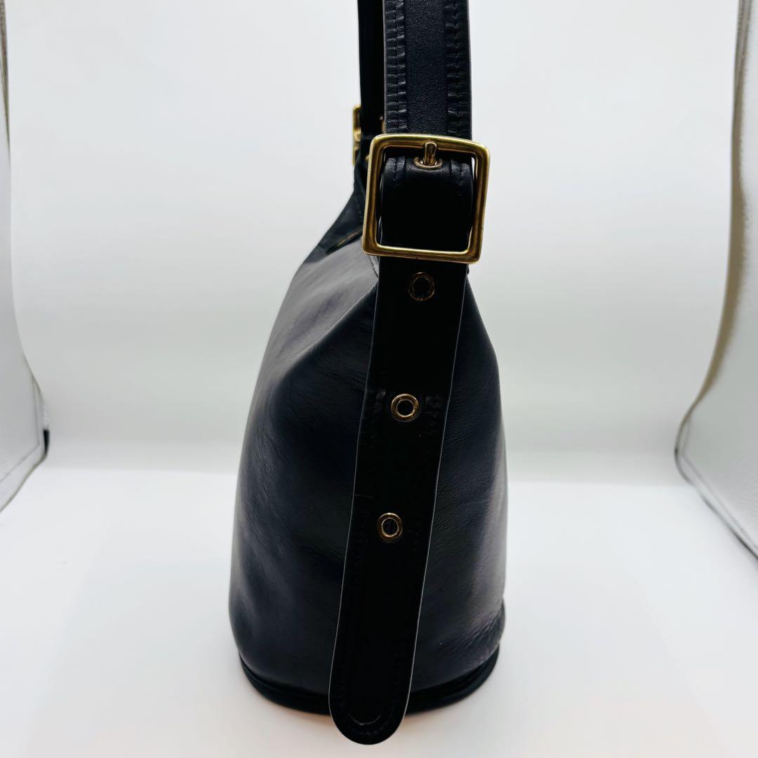 【美品】オールドコーチ ショルダーバッグ レザー バケツ型 9953 ブラック