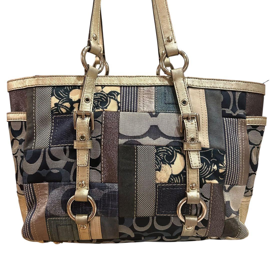 archive COACH denim tote bag Patchwork