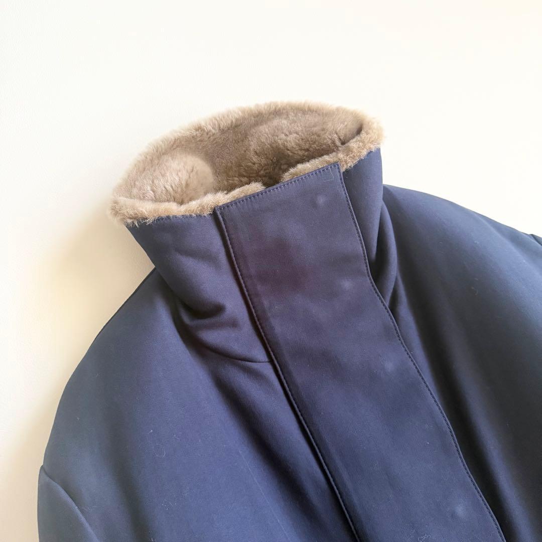 【セオリー】リアルムートンジャケット ネイビー S スペイン製 ムートン 羊革 【セオリー】リアルムートンジャケット ネイビー S スペイン製 ムートン 羊革