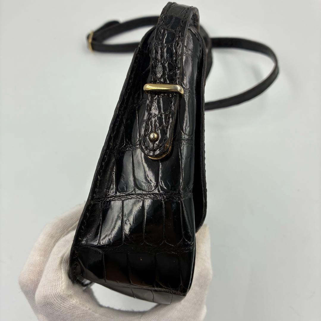 美品】クロコダイル ショルダーバッグ　ポロサス　GIAMARIA FERRARA