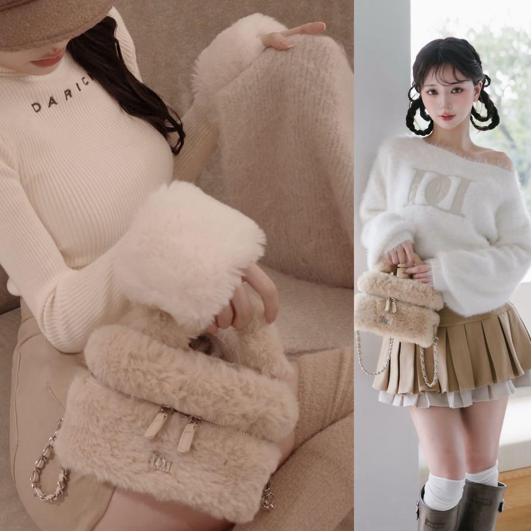 ダーリッチ　フェイクファーショルダーミニバッグ