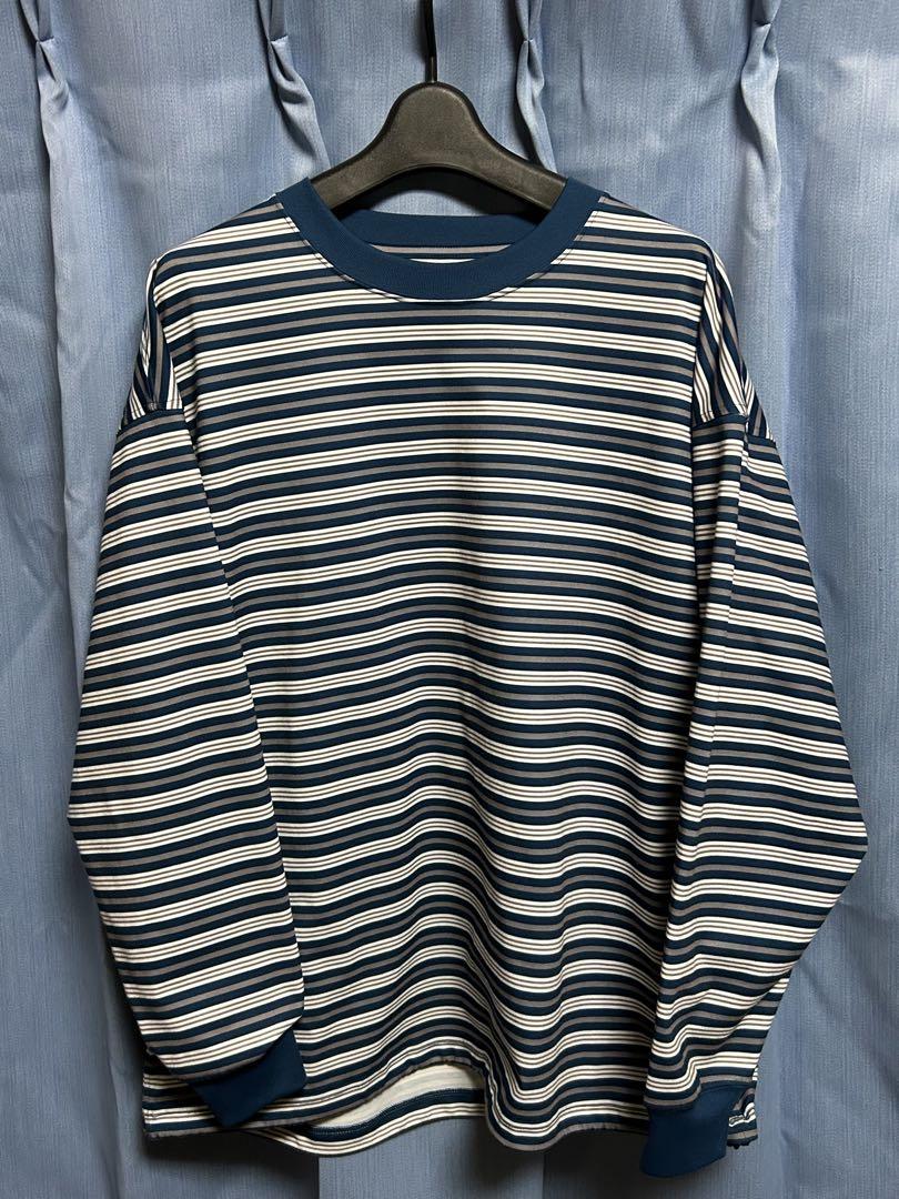 トップス TECH DRAWSTRING MULTI BORDER L/S TEE