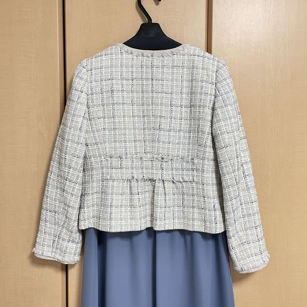 驚きの値段で 極美品】ブルーレーベルクレストブリッジ ツイード ノーカラー ジャケット・アウター