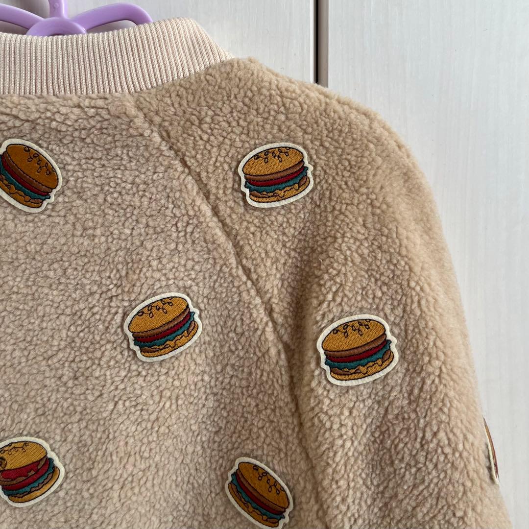 【未使用】 CandyStripper ハンバーガー ワッペン ボア アウター 【未使用】 CandyStripper ハンバーガー ワッペン ボア アウター