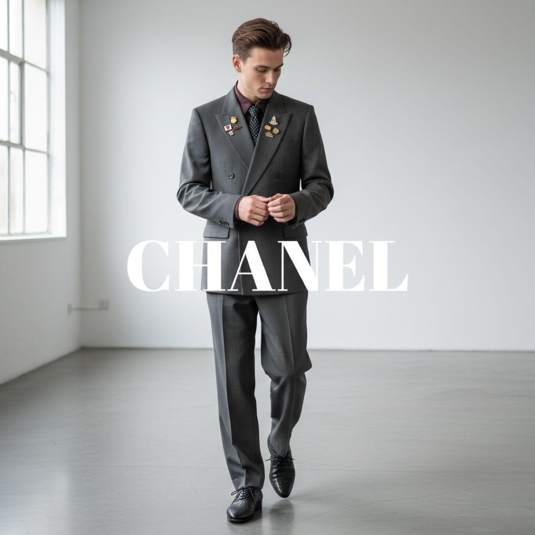 CHANELタイ×ボックスダブル ヴィンテージスーツ クラシックコーデVINTAGE