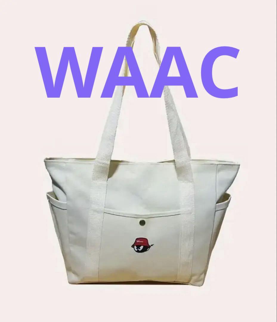WAAC ポケット付きトートバッグ ホワイト