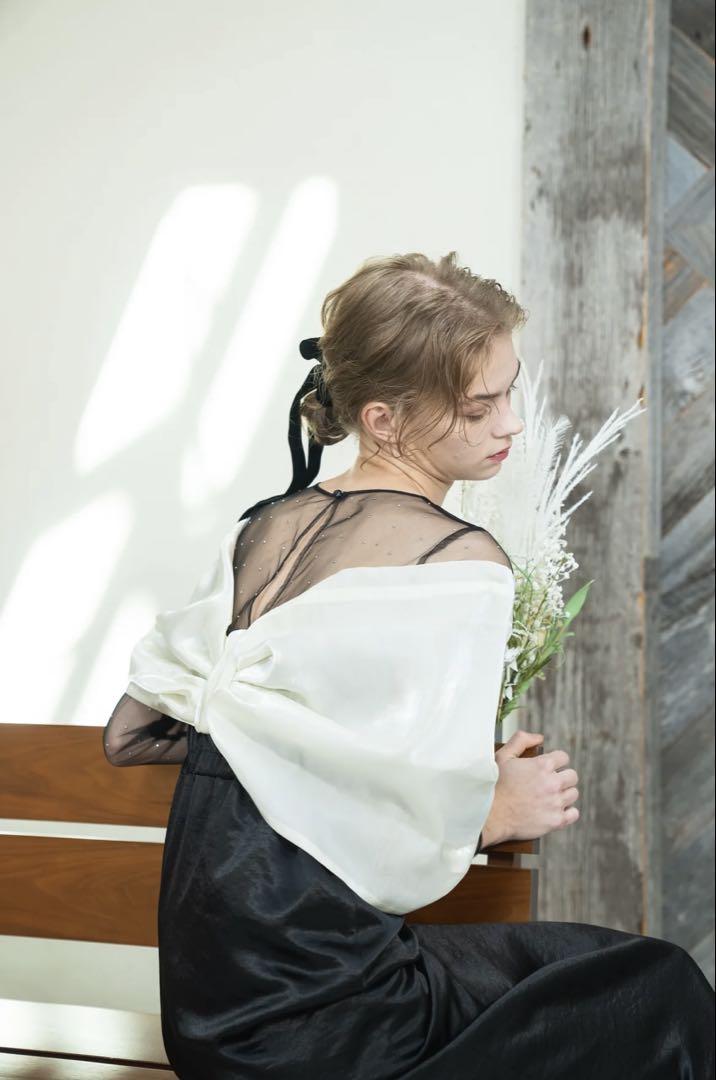 結婚祝い 新品未使用】エクミール dress tigth ribbon ecmile スーツ・フォーマル・ドレス