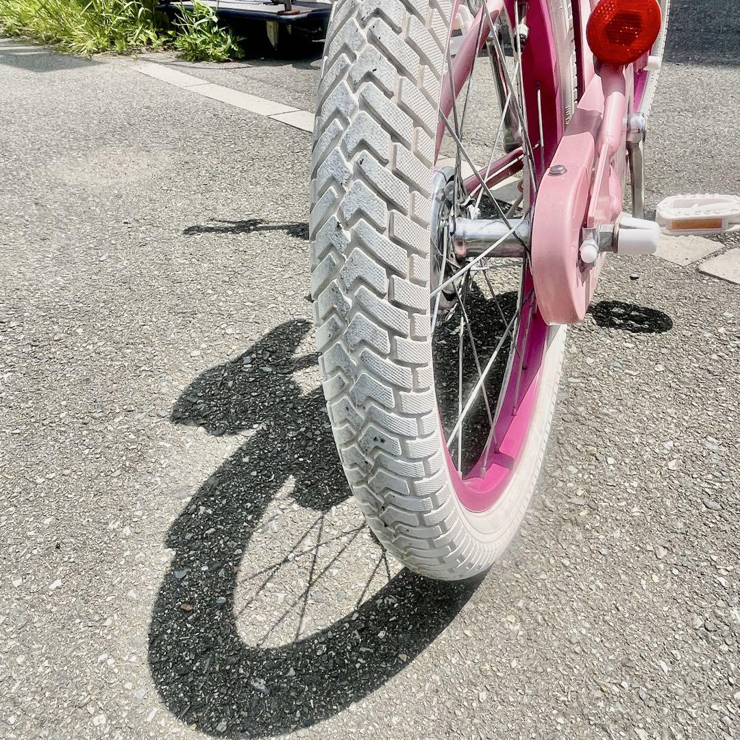 美品❣あさひDUALLY18インチ　ピンク 幼児用自転車 前カゴ付き