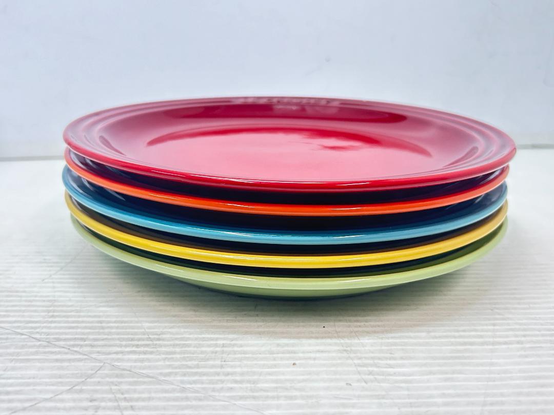 ▼Le Creuset【ル・クルーゼ ラウンドプレート】23cmレインボー5枚
