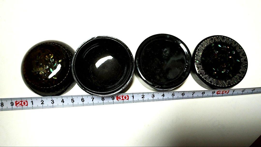 香合 2つ　塗り　小物入　香盒　いれもの　螺鈿　 漆器