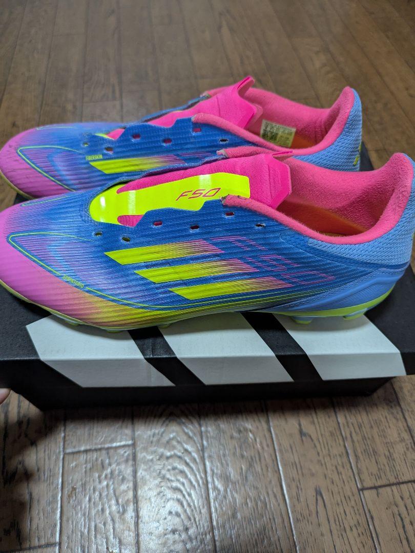 値下 26cm adidas F50 LEAGUE スパイク 青/ピン - メルカリ