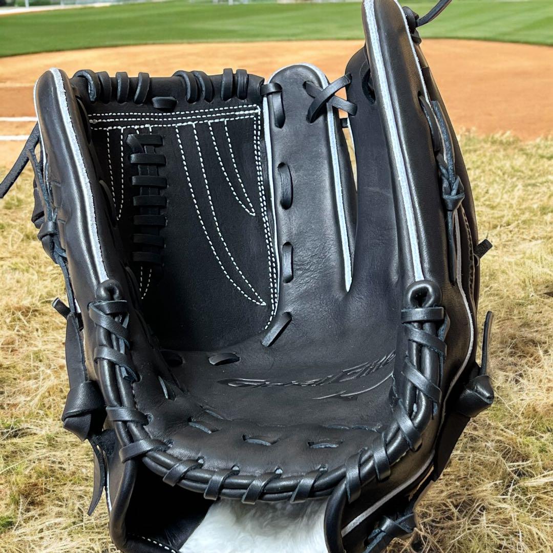 【美品】MIZUNO 軟式 GLOBAL ELITE 投手用　右投げ　野球　黒