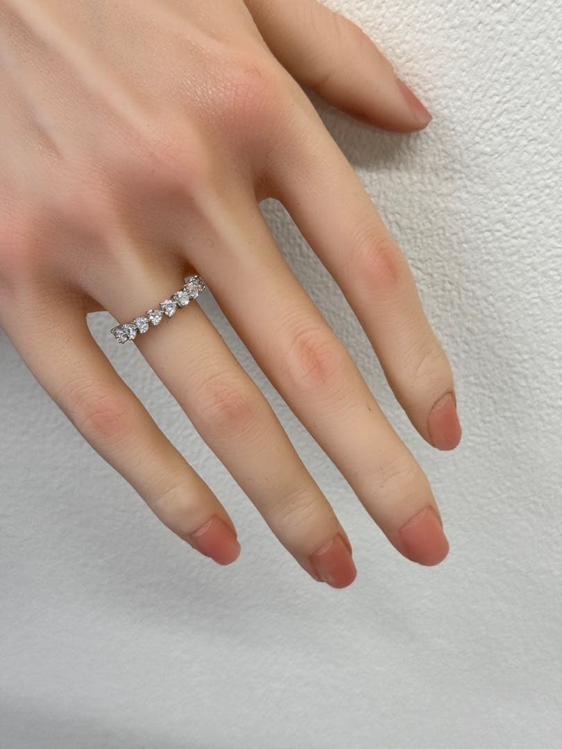 ★1.15ct★✨ハートシェイプカットダイヤモンドハーフエタニティリング指輪