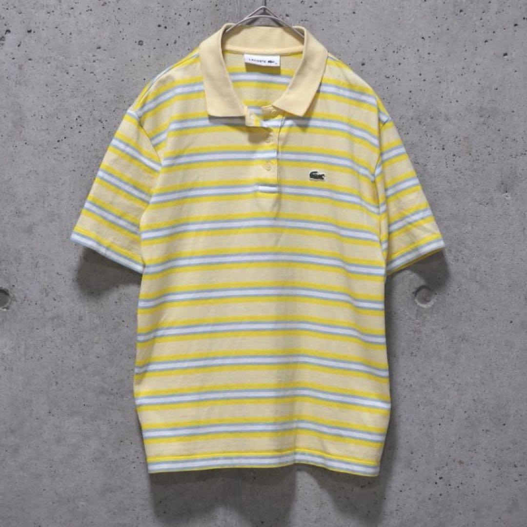 【美品】　レディース ラコステ LACOSTE ポロシャツ 黄色 ボーダー S