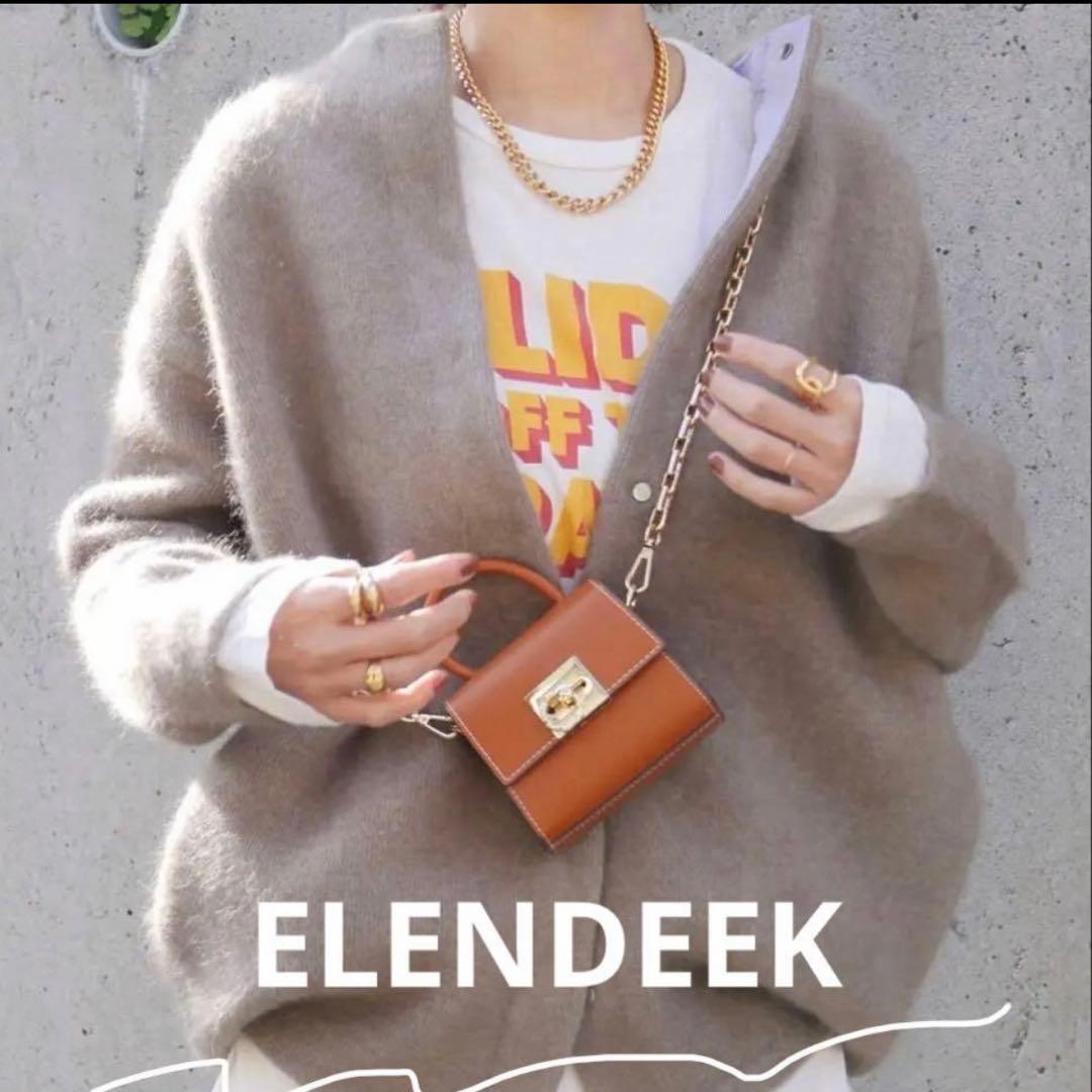 ELENDEEK エレンディーク ラクーンミックスWカーディガンFREE SIZE・ELENDEEK