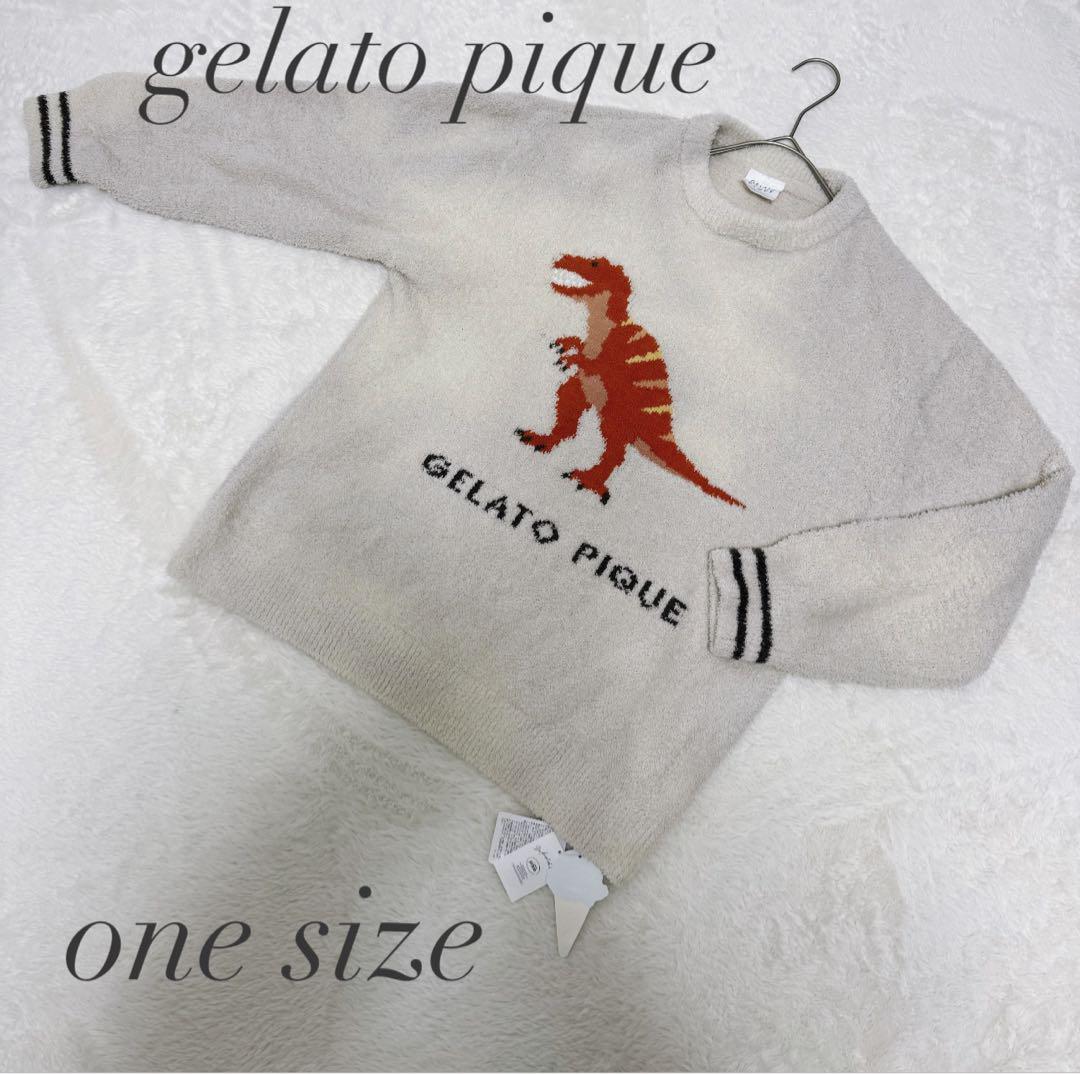 ジェラピケ】 日焼け有 恐竜プリント ルームウェア one size