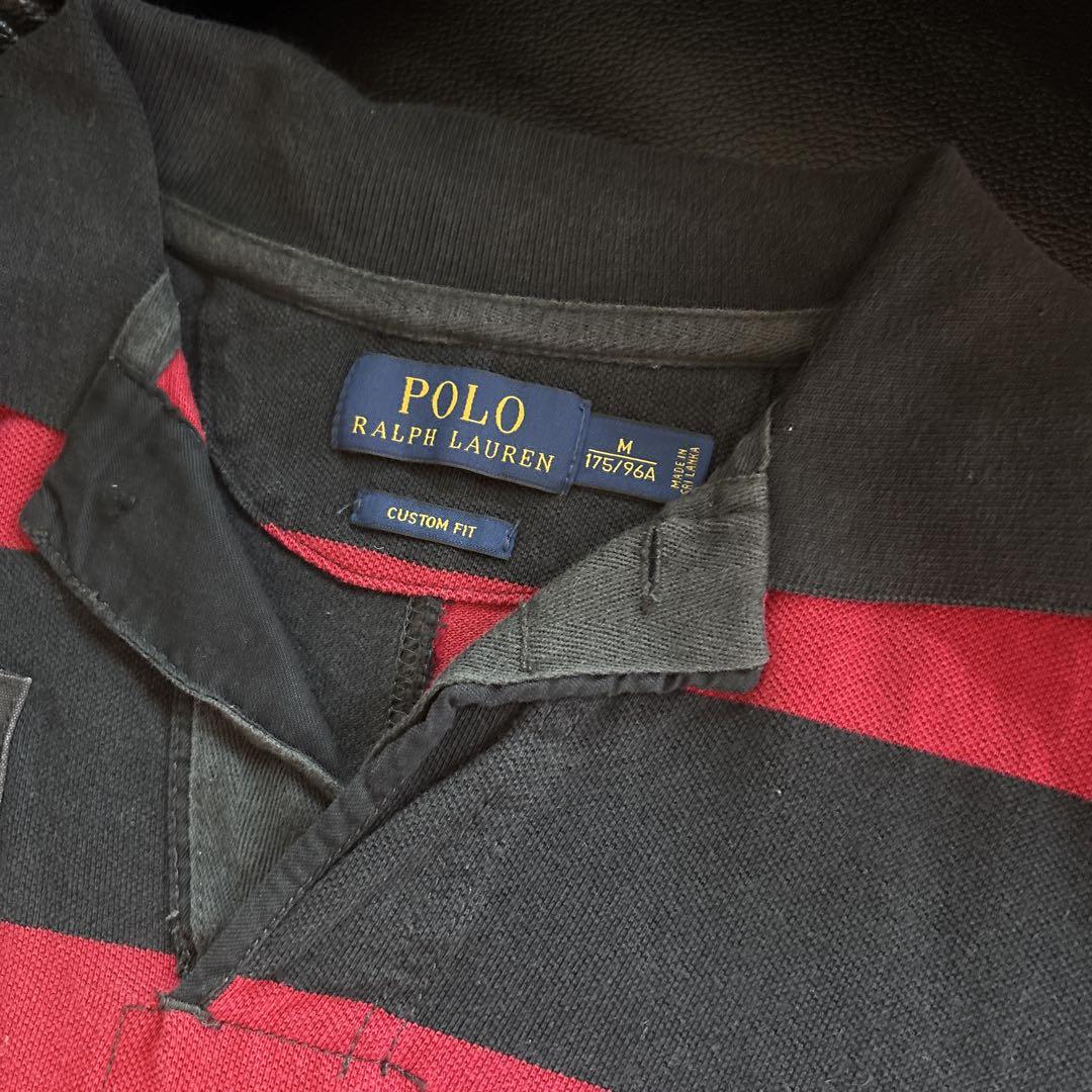 Polo Ralph Lauren ラガーシャツ M 赤黒 - メルカリ