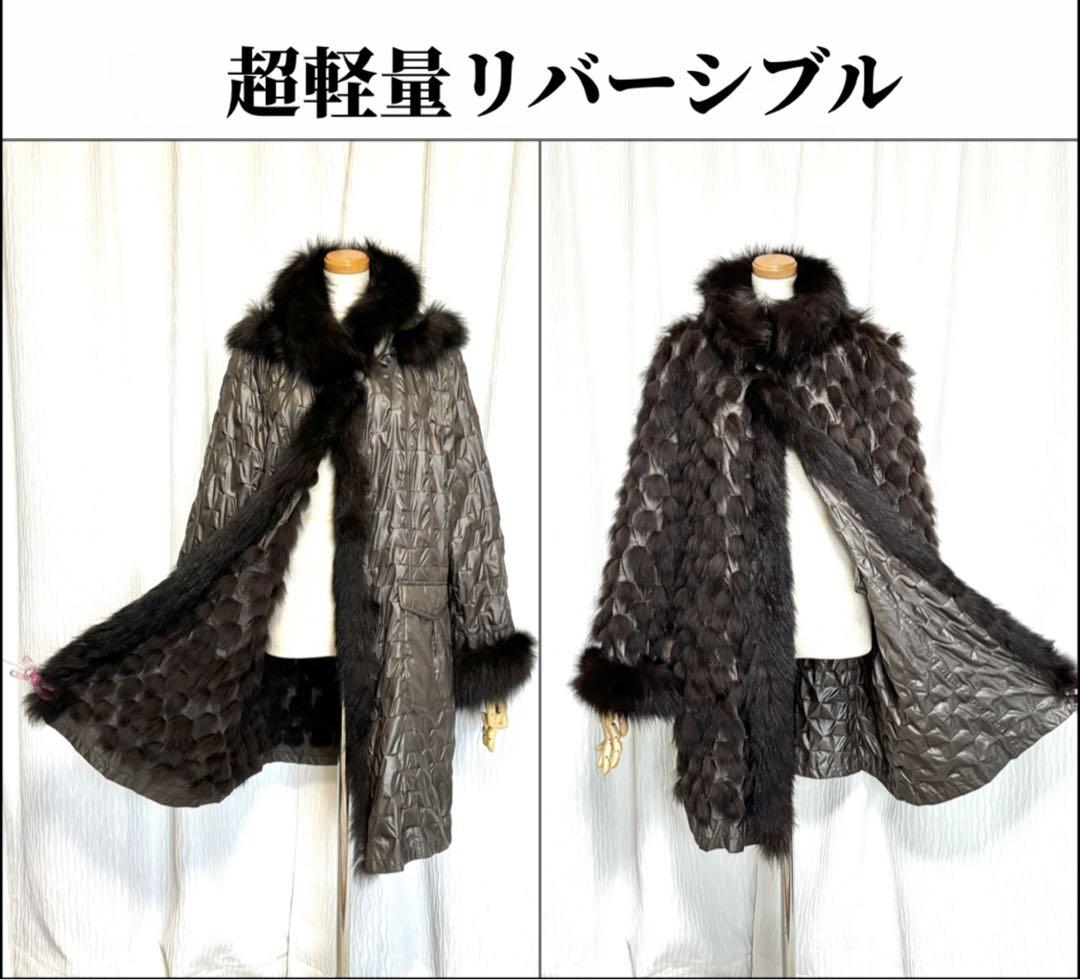 ✴️Nm.49 超超軽量 フォックスファー フード付き リバーシブル