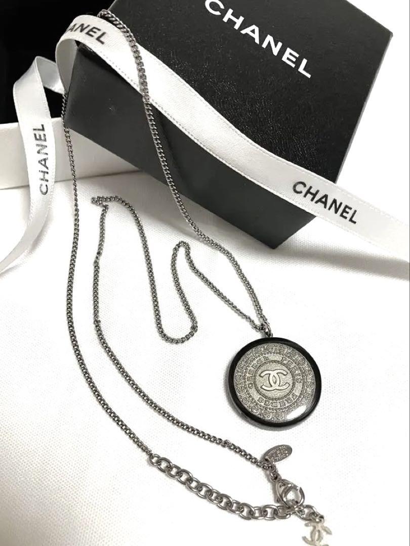 極美品 CHANEL ロングネックレス ココマーク コイン チェーンネックレス