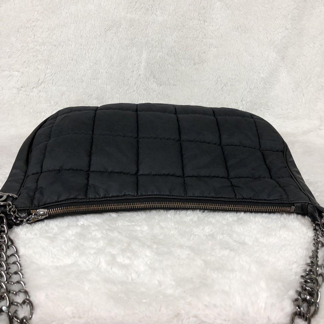 CHANEL ショルダーバッグ チョコバー ナイロン ワンショルダー ブラック