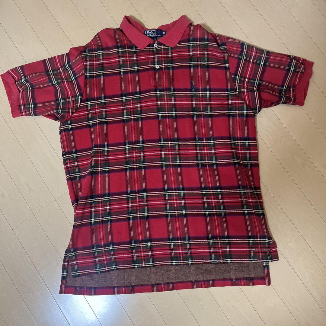 Ralph Lauren XL チェックポロシャツmade in usa 90sトップス