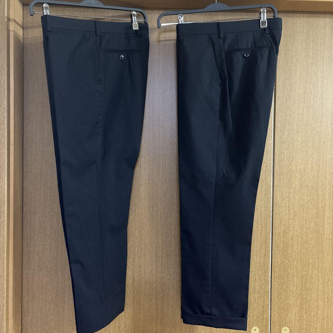 品質は非常に良い JOURNAL パンツ2本 A5 スーツ ダークネイビー WORKS スーツ