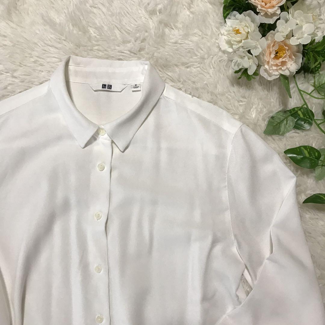 1336☆ユニクロ UNIQLO レディース シャツ ブラウス とろみ 白