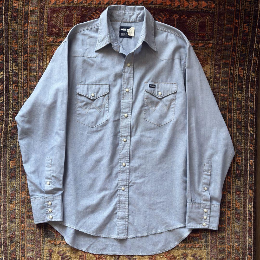 ハ*ー様 80’s Wrangler シャンブレーシャツ Lサイズ 16-34