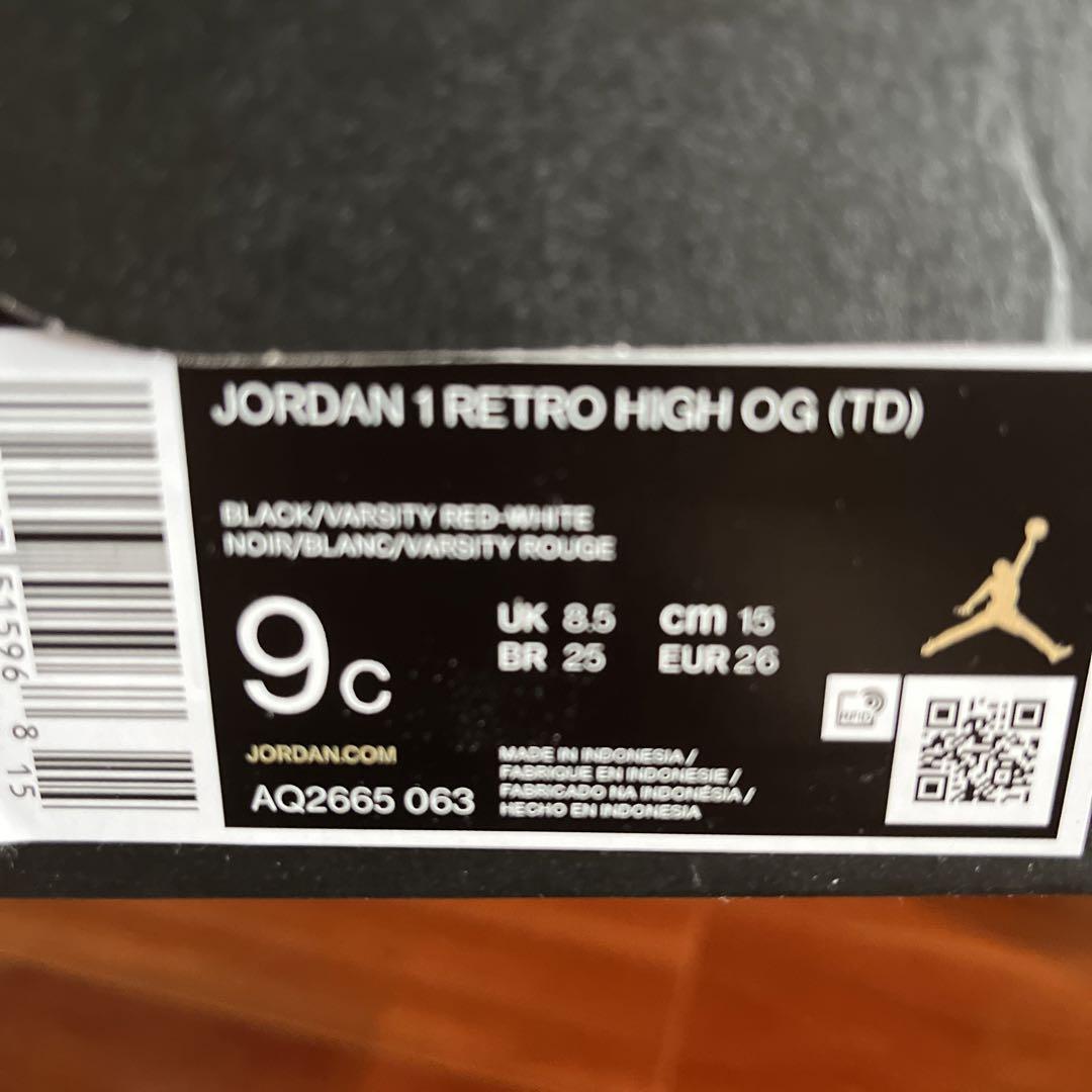 スニーカー NIKE  AIR JORDAN1 RETRO HIGH OG TD 9C
