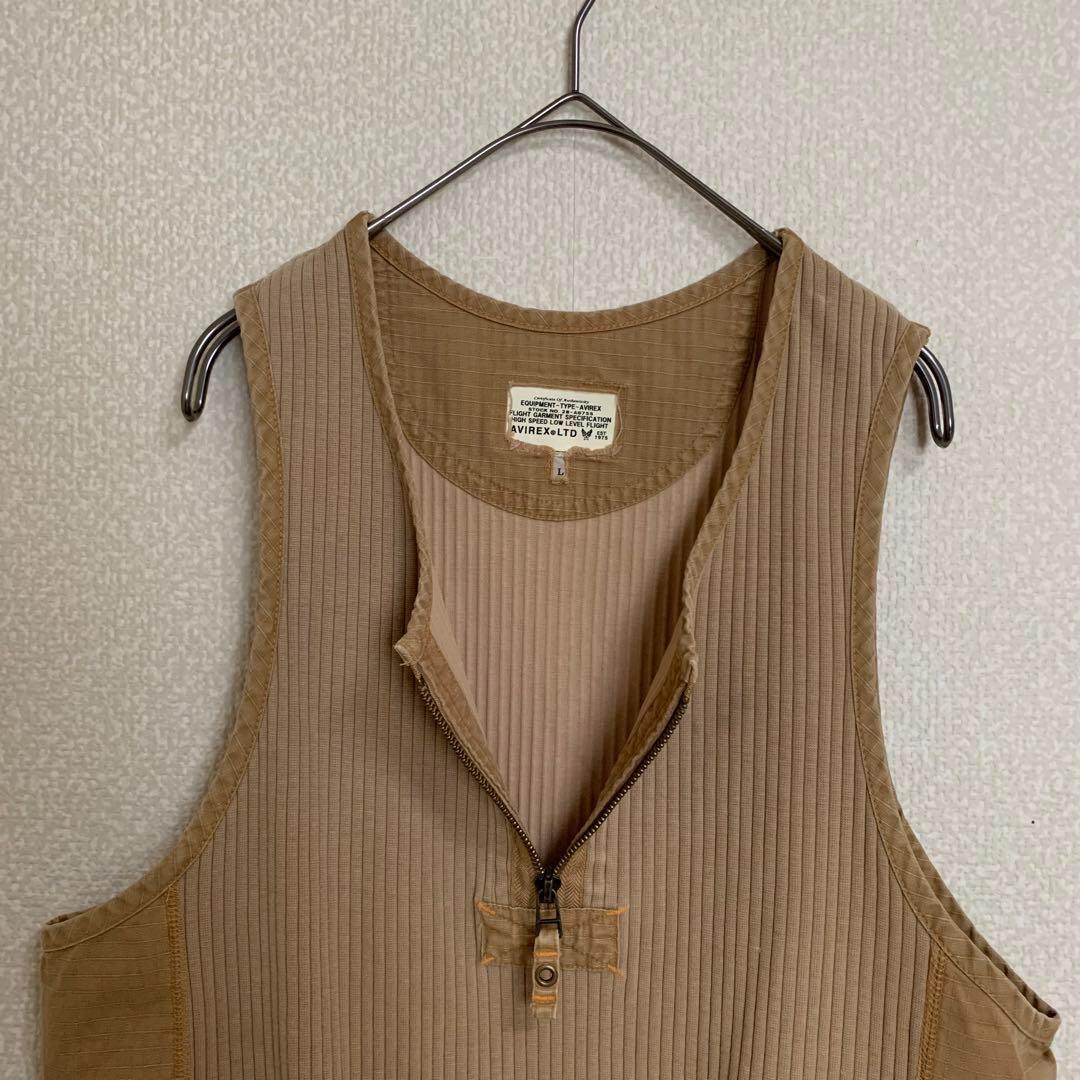 配送員設置AVIREX アヴィレックス ベスト ブラウン系 L プルオーバー
