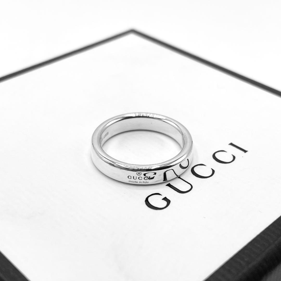 GUCCI グッチ ダイアゴナルインターロッキングGスリムリング #11 ダイアゴナル インターロッキングG スリム リングスターリング