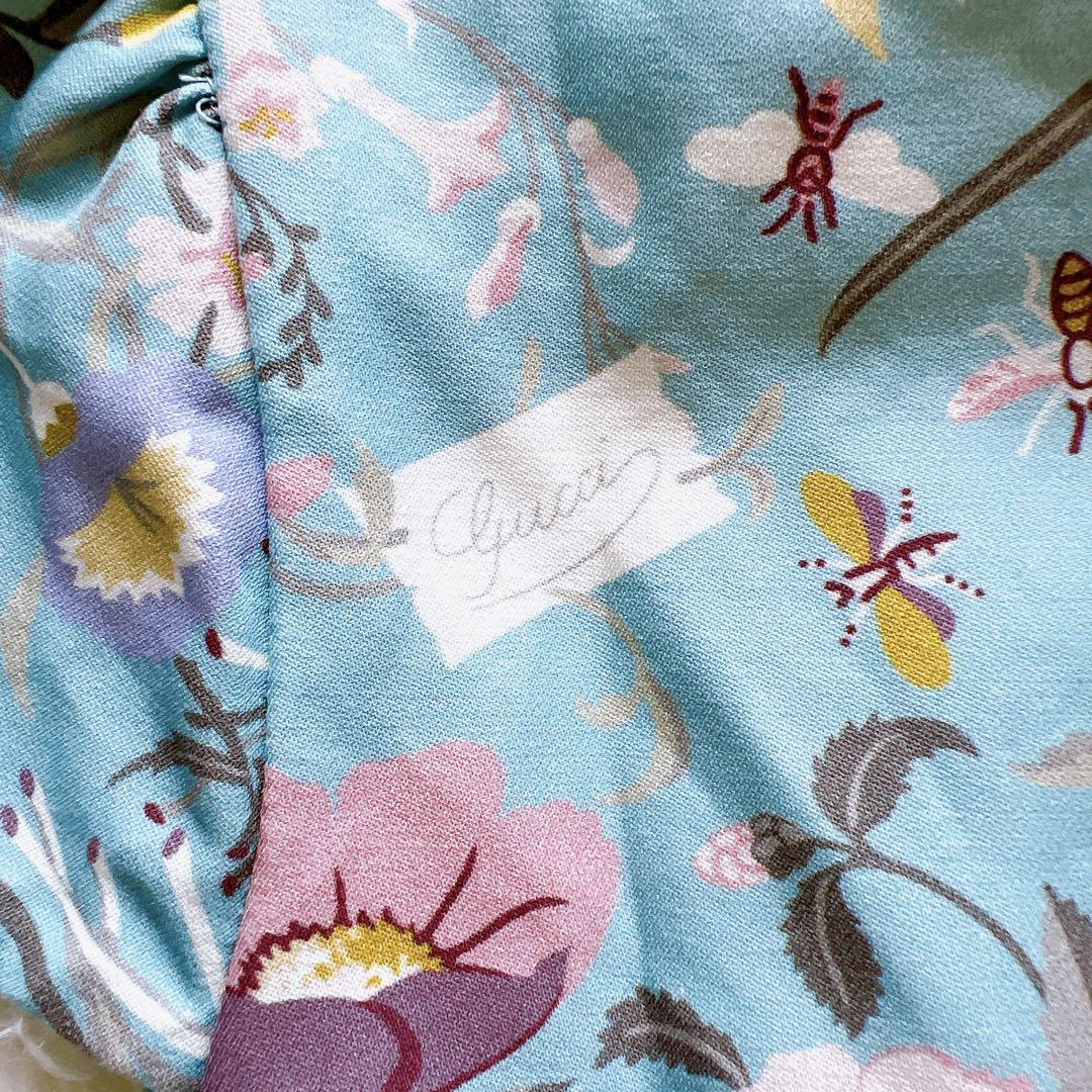 美品✨グッチ チルドレン 半袖 ワンピース シルク混 GG フローラ