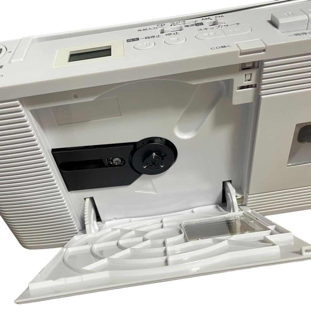【美品】TOSHIBA TY-CDV1(W) CDラジカセ ホワイト 東芝