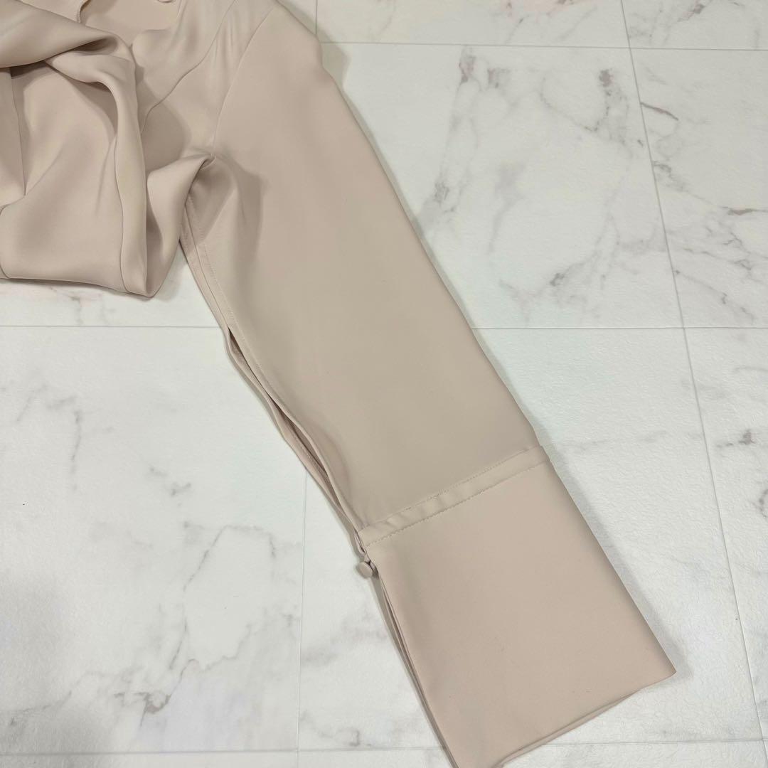 美品】ZARA ザラ ボリュームスリーブ付きミディ丈ワンピース L