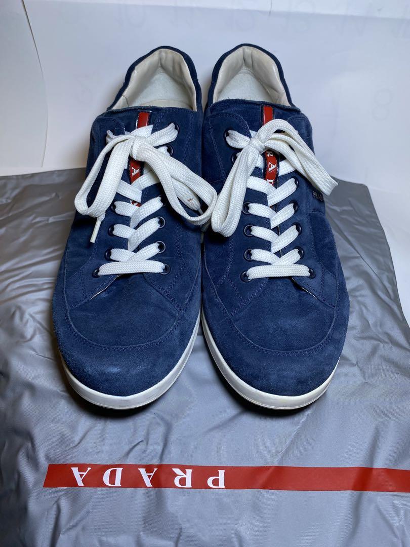 PRADA ネイビー スエード スニーカー さいず9
