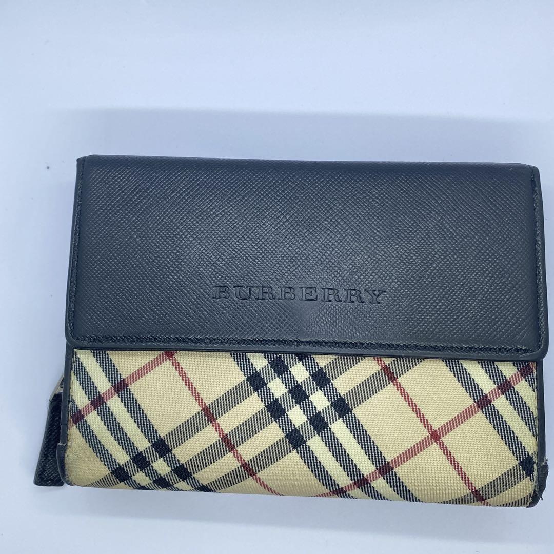 バーバリー 折り財布 ノバチェック　ラウンドファスナー