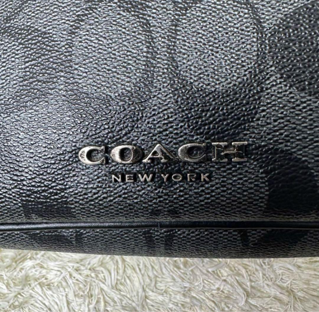 COACH ショルダーバッグ 2way シグネチャー　レザー　黒