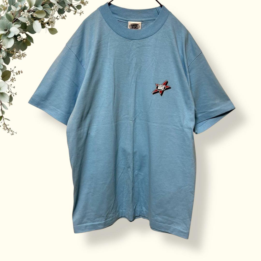 VANSヴァンズ【M】メンズプリントTシャツ/アメリカ製/星スター/ヴィンテージ