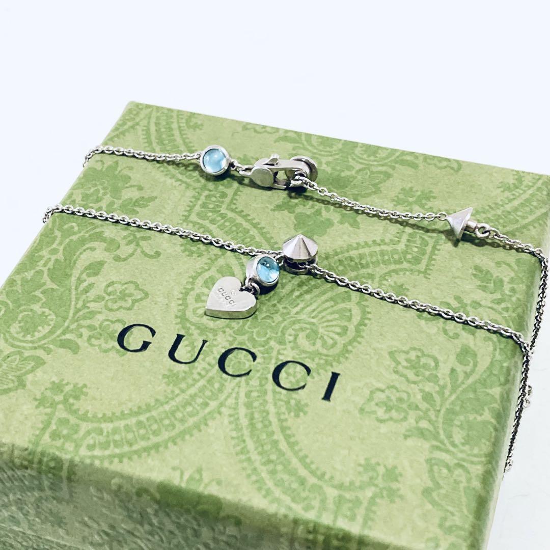GUCCI ブルートパーズ ハート ネックレス J256027